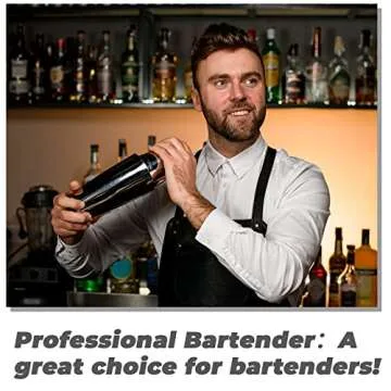 Sabary 6 Pcs Cocktail Shakers Professional Bar Shaker Boston Set Stainless Steel Martini Drink Mixer Basic Tool Weighted Shake Metal Can Cocktail Shaker Set, 18 Oz, 28 oz(Silver)