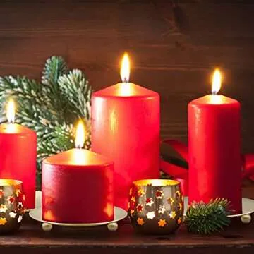 8 Pieces Wedding Candle Holder Candle Plate Metal Pillar Candle Holder 4.5 Inch Candle Holders for Pillar Candles Wedding Dinner Party Decoration (Gold,8 Pieces)