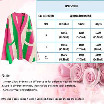 JASCLS Winter Fall Long Sleeve Cable Knitted Striped Cardigans Open Front Chunky Sweater Outwear Cardigans with Pocket for Women