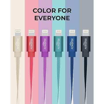 LIQUIPEL Powertek iPad & iPhone Charger Cable, Fast Charging 6ft MFI Certified Lightning to USB Cord, Two Tone (Teal)