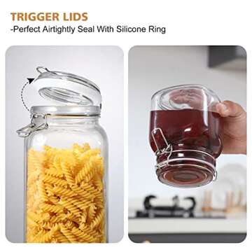 VITEVER Airtight Glass Jars for Kitchen Organization
