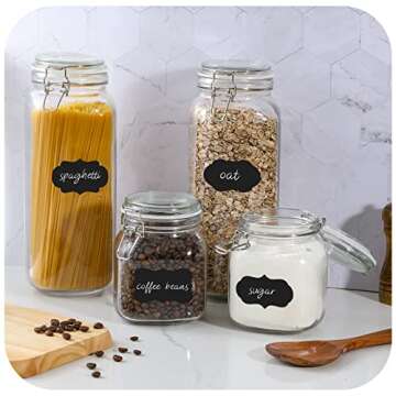 VITEVER Airtight Glass Jars for Kitchen Organization