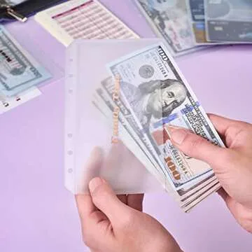 UMSICHT 15pcs A6 Binder Pockets with No Zippers, Zipless Budget Envelopes for Cash System, A6 Binder Pouch for 6 Ring Binder, Money Folder Organizer for Cash.