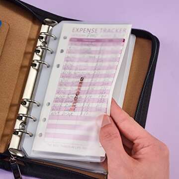 UMSICHT 15pcs A6 Binder Pockets with No Zippers, Zipless Budget Envelopes for Cash System, A6 Binder Pouch for 6 Ring Binder, Money Folder Organizer for Cash.