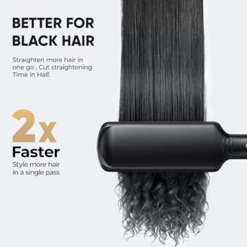 VANESSA PRO Titanium Flat Iron for Thick Hair Styling