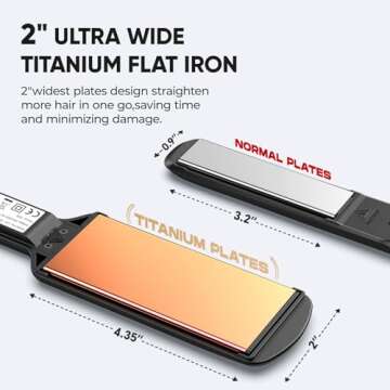 VANESSA PRO Titanium Flat Iron for Thick Hair Styling