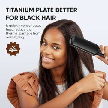 VANESSA PRO Titanium Flat Iron for Thick Hair Styling