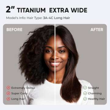VANESSA PRO Titanium Flat Iron for Thick Hair Styling