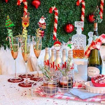Reusable Christmas Straws - 25 Pack Party Favors for Kids