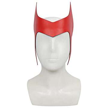 Kuberas Scarlet Headpiece Witch Maximoff Crown Cosplay Helmet Accessories Halloween Costume Props fo...