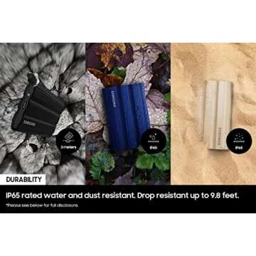 SAMSUNG T7 Shield 2TB, Portable SSD, up to 1050MB/s, USB 3.2 Gen2, Rugged, IP65 Rated, for Photographers, Content Creators and Gaming, External Solid State Drive ‎(MU-PE2T0K/AM, 2022), Beige