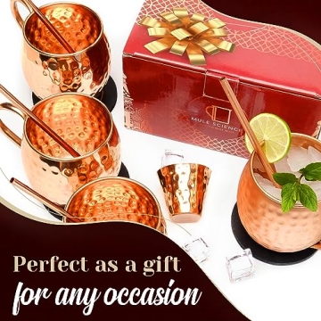 Pure Copper Moscow Mule Mugs Set of 4 for Gifting