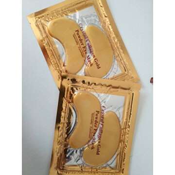 ACE BEAUTY 16-pair Crystal Collagen Gold Powder Eye Mask - Luxury Skin Care 24K Gold Eye Patches for Dark Circles - Anti-Aging and Wrinkle-Free Skin - Rejuvenated Younger Looking Eyes