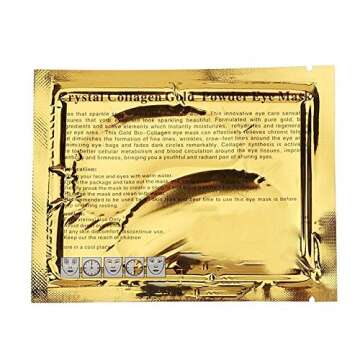 ACE BEAUTY 16-pair Crystal Collagen Gold Powder Eye Mask - Luxury Skin Care 24K Gold Eye Patches for Dark Circles - Anti-Aging and Wrinkle-Free Skin - Rejuvenated Younger Looking Eyes