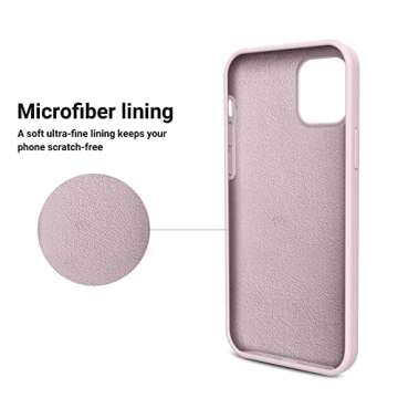 OTOFLY Compatible with iPhone 12 Pro Max Case 6.7 inch(2020),[Silky and Soft Touch Series] Premium Soft Liquid Silicone Rubber Full-Body Protective Bumper Case (Ice Pink)