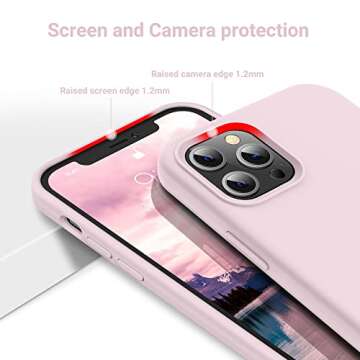 OTOFLY Compatible with iPhone 12 Pro Max Case 6.7 inch(2020),[Silky and Soft Touch Series] Premium Soft Liquid Silicone Rubber Full-Body Protective Bumper Case (Ice Pink)