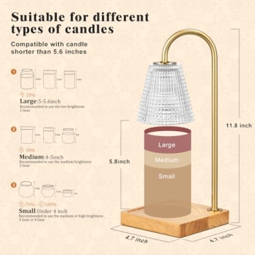 Stylish Hong-in Candle Warmer Lamp: Dimmable & Timer