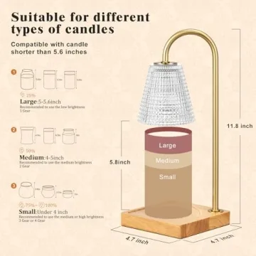 Stylish Hong-in Candle Warmer Lamp: Dimmable & Timer