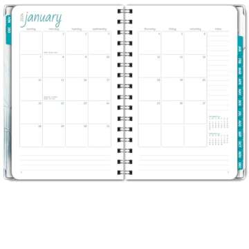 HARDCOVER 2024 Planner: (November 2023 Through December 2024) 5.5"x8" Daily Weekly Monthly Planner Yearly Agenda. Bookmark, Pocket Folder and Sticky Note Set (Cold Forest)