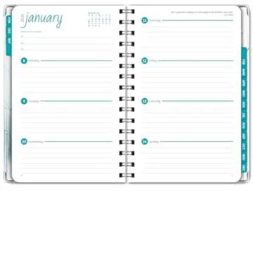 HARDCOVER 2024 Planner: (November 2023 Through December 2024) 5.5"x8" Daily Weekly Monthly Planner Yearly Agenda. Bookmark, Pocket Folder and Sticky Note Set (Cold Forest)