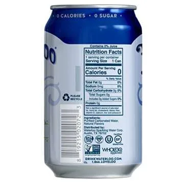 Waterloo Blueberry Sparkling Water - Pack of 12 Cans