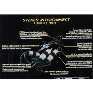 Stinger SI823 RCA Interconnect Cable for Audiophiles