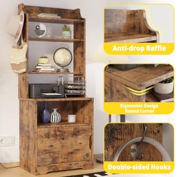 LIKIMIO Stylish Nightstand with USB and Power Outlets