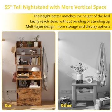 LIKIMIO Stylish Nightstand with USB and Power Outlets