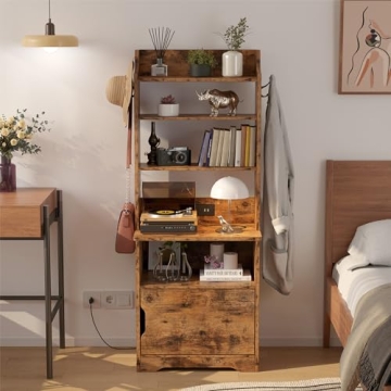 LIKIMIO Stylish Nightstand with USB and Power Outlets