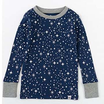 HonestBaby unisex baby Organic Cotton 2-piece Snug Fit Pajama Set, Twinkle Star Navy, 5T US