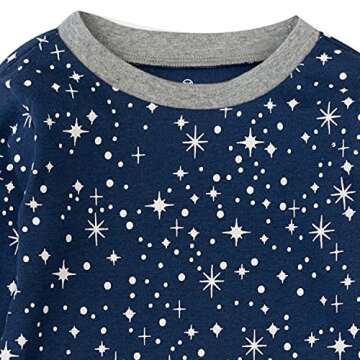HonestBaby unisex baby Organic Cotton 2-piece Snug Fit Pajama Set, Twinkle Star Navy, 5T US