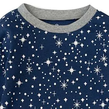 HonestBaby unisex baby Organic Cotton 2-piece Snug Fit Pajama Set, Twinkle Star Navy, 5T US