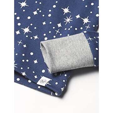 HonestBaby unisex baby Organic Cotton 2-piece Snug Fit Pajama Set, Twinkle Star Navy, 5T US