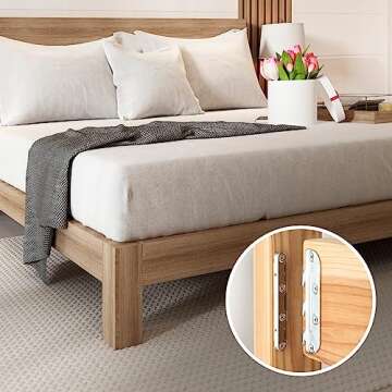 POWERTEC Surface Mounted Bed Rail Brackets 4PK, Bed Frame Hardware w/ Mounting Screws for Bed Frame/Head Board/Footboards, No-Mortise Bed Hardware (71425)