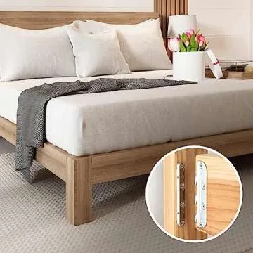 POWERTEC Surface Mounted Bed Rail Brackets 4PK, Bed Frame Hardware w/ Mounting Screws for Bed Frame/Head Board/Footboards, No-Mortise Bed Hardware (71425)