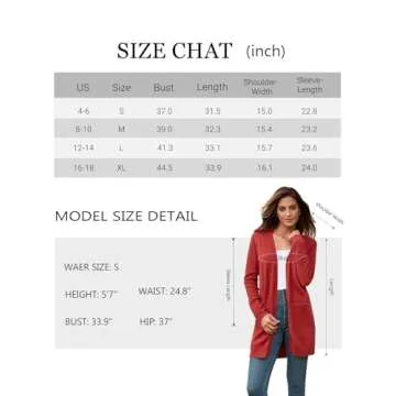 BB&KK Women's Lightweight Long Sleeve Cardigan Sweater