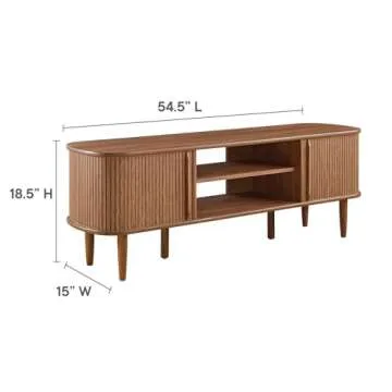 Modway Contour Mid-Century Modern Media TV Stand Walnut