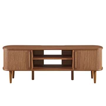 Modway Contour Mid-Century Modern Media TV Stand in Walnut, 15 x 54.5 x 18.5