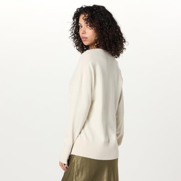 Chic Whisper White V-Neck Sweater for Women