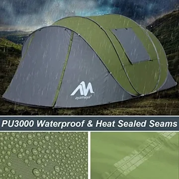 AYAMAYA 6-Person Waterproof Instant Pop-Up Camping Tent