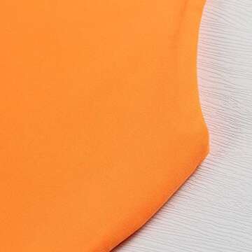 Artfish Women's Sleeveless Cropped Shirts High Neck Stretchy Fitted Basic Crop Tank Top (Orange, S)