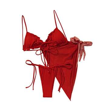 Lilosy 3 Piece Ruffle Bikini Set for Women