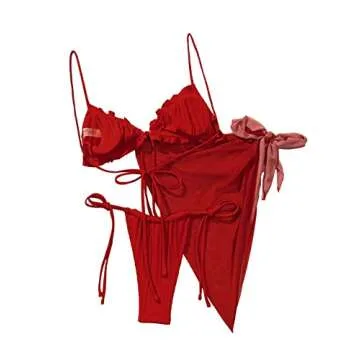 Lilosy 3 Piece Ruffle Bikini Set for Women
