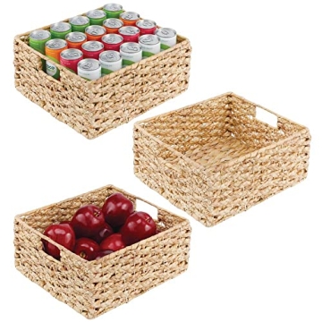 mDesign Stylish Woven Kitchen Basket for Home Organization
