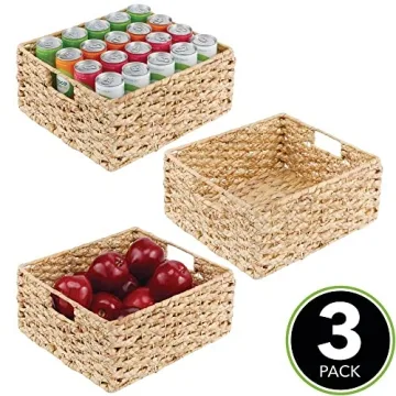mDesign Stylish Woven Kitchen Basket for Home Organization