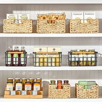 mDesign Stylish Woven Kitchen Basket for Home Organization