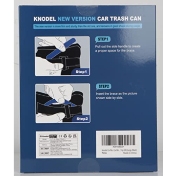 K KNODEL Car Trash Can, Waterproof Car Garbage Can, Car Trash Bag with Lid, Leak-Proof Car Trash Bin, Car Trash Hanging (Large, Black)