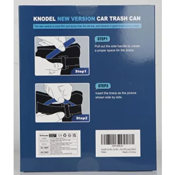 K KNODEL Car Trash Can, Waterproof Car Garbage Can, Car Trash Bag with Lid, Leak-Proof Car Trash Bin, Car Trash Hanging (Large, Black)