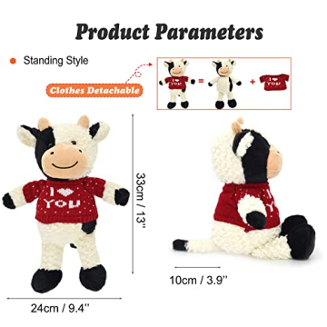 HWD 13-Inch Soft Cow Plush Doll for Gifting and Decor