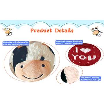 HWD 13-Inch Soft Cow Plush Doll for Gifting and Decor